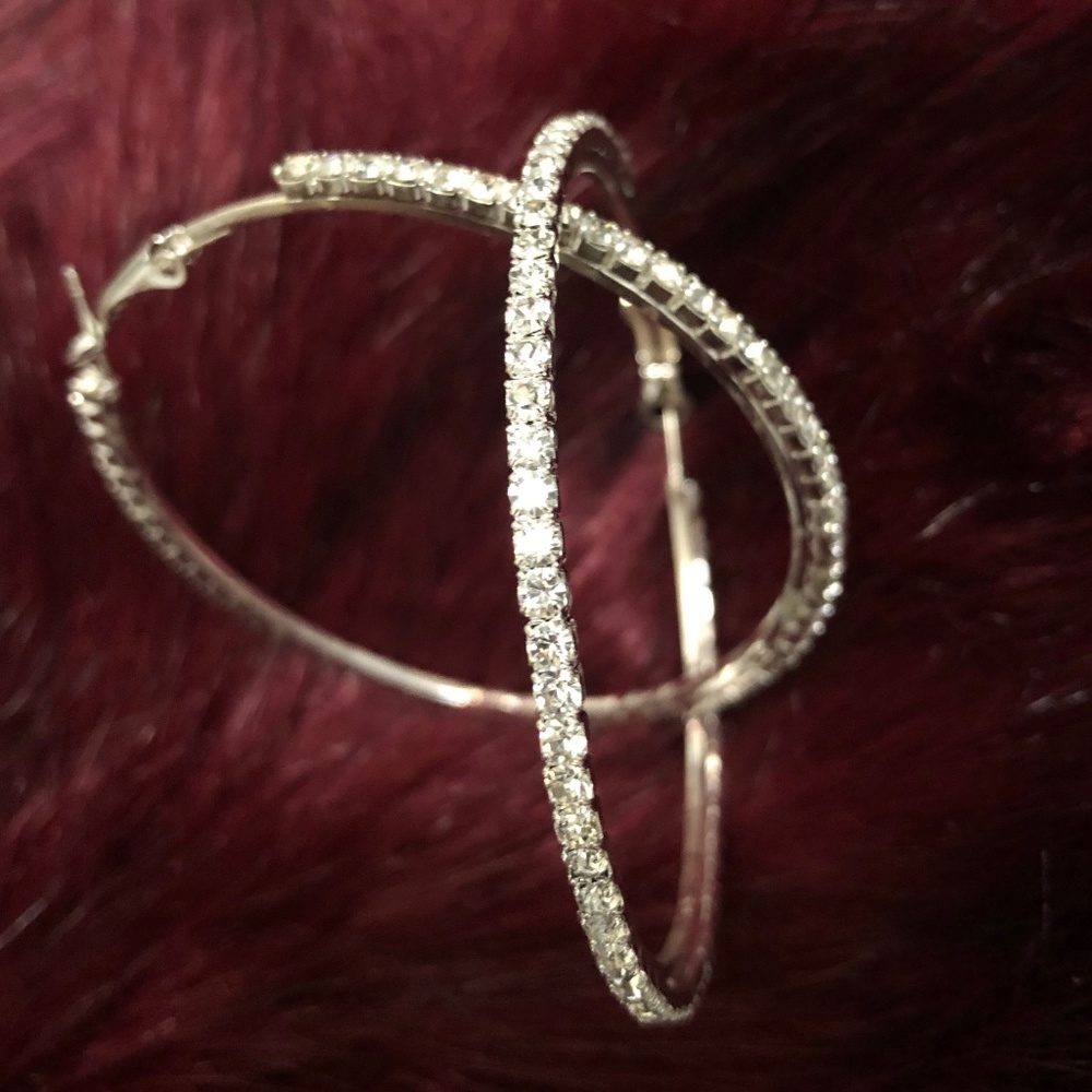 Jubilee Clear Crystal Loop Earrings